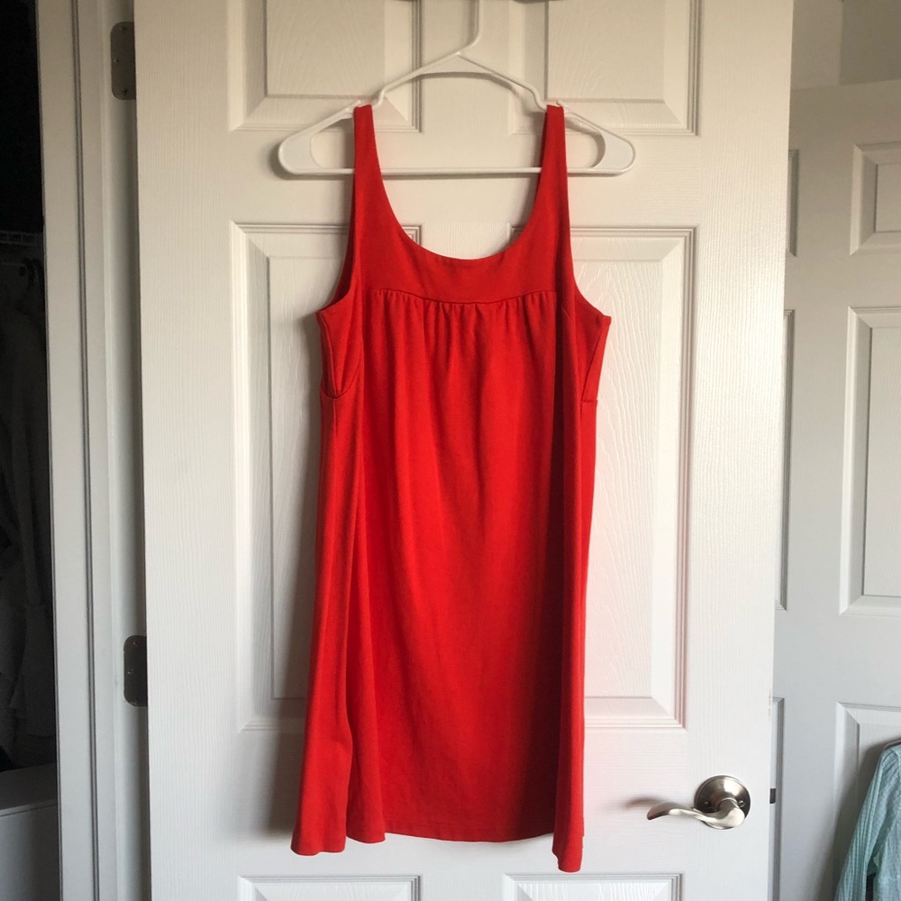 J. Crew Red Scoop Neck Dress